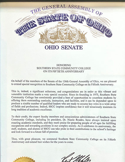 50th Anniversary Proclamation: Ohio Senate