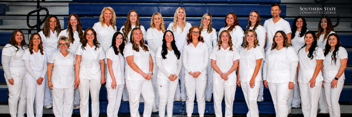 Health Sciences banner — SSCC student engaged in nursing, laboratory and allied health training