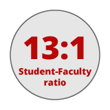 13:1 student-faculty ratio