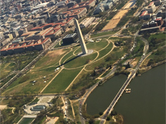 The Washington Monument from the plane