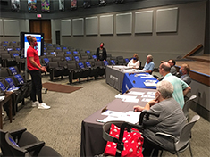 Chapter President Brock Morris Presents to the SSCC Board of Trustees