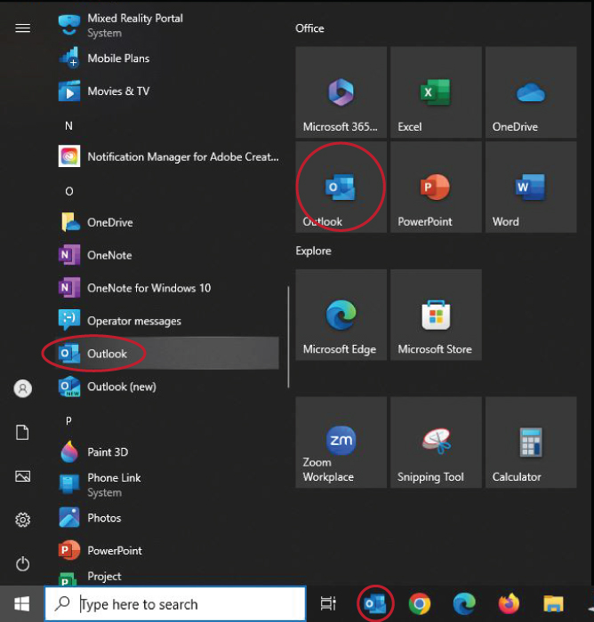 Start Menu and Task Bar